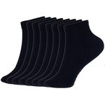 Alpine Swiss Mens 8 Pack Cotton Ankle Socks Athletic Performance Cushioned Socks Shoe Size 6-12 BLK