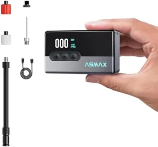ASMAX T30 Mini Bike Pump, 16s Fast Inflate Electric Bike Pump with Gauge, 120PSI Portable Bicycle Tire Pump with Presta and Schrader Valve for Road Bikes, MTB, E-Bike, Balls