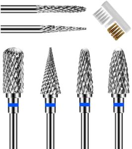 CGBE embout ponceuse ongles, 6 pièces embouts pour fraise à ongles Têtes de ponçage machine carbure pour manucure enlever acrylique ou gel, 3/32 pouces Embouts professionnels embout ponceuse.