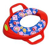 BabyGo Cushioned Potty Seat, Toilet Seat with Handle for kids (Red)