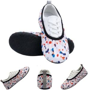 Premium Adult & Kid Shoe Covers for Families & Athletes. UPGRADED SOLE, reusable, non-slip, machine-washable. Keep home & car clean. Cover shoes for cheer, wrestling, bowling - 1 pair Confetti-XXS