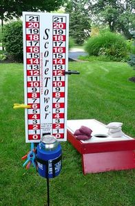 ScoreTower - Scoreboard & Drinkholder for Bocce Ball