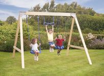 Sportspower Wooden Double Swing and Monkey Bar Set, Children's Swing Set