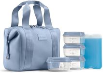 Fit & Fresh Remi Lunch Bag for Women Work – Neoprene Lunch Tote with Containers & Ice Pack, Reusable Meal Prep Lunch Box, Large Capacity, Machine Washable, Slate