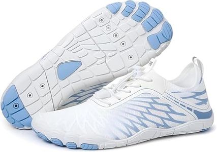 Hike Footwear HF Barefoot Shoes,Breathable Wide Toe Box Shoe Men Women, Non - Slip, Minimalist Athletic Footwear, Walking and Daily Wear White/Blue