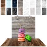 8PCS 16Patterns 34X22 Inch Product Food Photography Background Paper, Double Sided Marble/Wood/Cement Texture Pattern Flat Lay Photo Tabletop Backdrops Boards for Jewelry Cosmetics Makeup Props