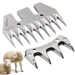 MUALROUS 9 Teeth Straight Sheep Shearing Blade and Combs Replacement Goat Clipper Blades for Electric Wool Scissors Shear Cutter Animal Hair Shearing (9 Teeth Straight)