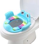 Baby Potty Trainer Non Slip Toilet Training Seat with Handles, Cartoon Shape for Independent Urination (blue)