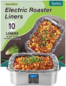 Syntus 10 Count Electric Roaster Liners 18 x 34 Inch, BPA-Free | Fit 16, 18, 22 Quart Roasters, Heat-Resistant Up to 350℉, Durable Nylon, Leak-Proof, Disposable Liners for Easy Cleanup