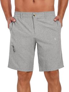 Little Donkey Andy Men's Quick Dry Stretch Shorts for Hiking Golf Travel, with Elastic Waist Dove L