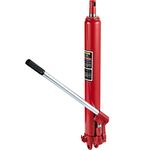 VEVOR Hydraulic Long Ram Jack, 3 Tons/6600 lbs Capacity, with Single Piston Pump and Clevis Base, Manual Cherry Picker with Handle, for Garage/Shop Cranes, Engine Lift Hoist, Red