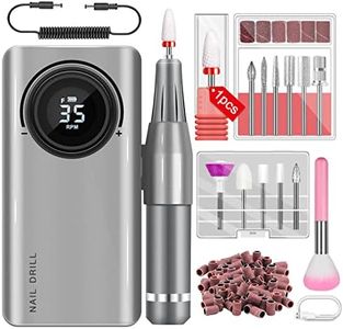 SAVILAND Electric Nail Drill, 35000RPM Nail Drill Machine–Rechargeable Electric Nail File with 12 Nail Bits for Acrylic Nails Professional Nail Care Tools Manicure Pedicure Home Salon Use