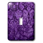 3dRose LLC LSP_32491_1 Decorative Vintage Floral Wallpaper Purple, Single Toggle Switch