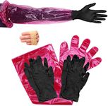 Plttott 36 Pairs Deer Gutting Cleaning Gloves/Field Dressing Gloves with Extra Long Field Dressing Gloves and Short Gut Mitten Combo Hunting Essentials Kit