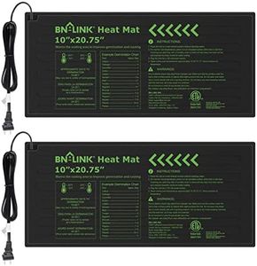 BN-LINK Durable Seedling Heat Mat Warm Hydroponic Heating Pad Waterproof 10" x 20.75" - 2 Pack for Seed Starting Greenhouse and Germination