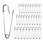 Safety Pins, 30 Pcs Safety Pins Assorted, Large Safety Pins for Blankets, Crafts, Skirts, Brooch Making (Sliver)