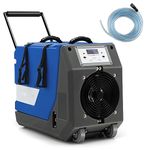 DORTALA 6000 Sq. Ft Commercial Dehumidifier, 180 Pints/Day Industrial Dehumidifier with Pump, Drain Hose, Portable Rotational Molded Dehumidifier with Wheels & Handle for Basement Warehouse, Blue