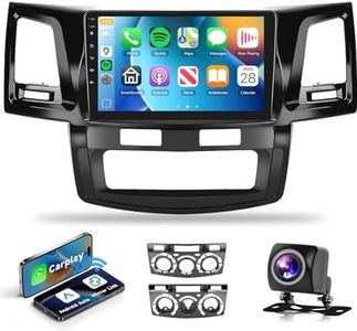 Radio for Toyota Hilux 2005-2014 Car Stereo with Wireless Car Play Android Auto MirrorLink HiFi Audio, Podofo 9" 1080P HD IPS Touch Screen Bluetooth Car Radio with GPS WiFi 16EQ Backup Camera Mic
