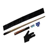 LGB Combo of Riley Quater VACCUM Joint Glossy Finish Snooker N Billiards CUE with CUE Cover,Glove,Chalk Holder,Two TIP N Two Chalk