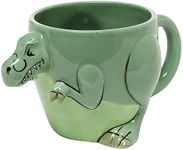 MyGift Novelty Ceramic Dinosaur Coffee Mug, Decorative 3D T-Rex Shaped Design Tea Mug Drinkware Cup