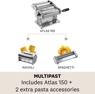 Marcato Pastaset Manual Pasta Machine – Stainless Steel Pasta Maker