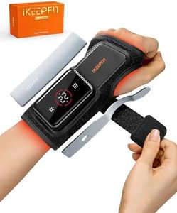 IKEEPFIT MAXease Cordless Wrist Heating Pad & Massage Brace - Portable Splint for Arthritis, Carpal Tunnel Relief & Hand Joint, Warming Wrist Support for Pain Relief & Night Use, Size M, left