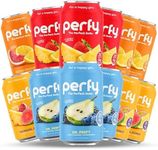 PERFY Caffeine Free Healthy Soda Variety Pack | Made With Real Fruit Juice – Low Sugar Nootropic Drinks with L-Theanine + Turmeric or Ashwagandha | Calming Functional Mocktail Sampler | Keto + GLP-1 Friendly | (12-Pack Healthy Functional Soda Alternative)