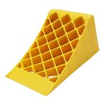 Yardwe Wheel Chocks Heavy- Duty Rubber Wheel Block Stopper Tire Chocks Front and Back for Trailer RV Truck Car ATV Boat Yellow 390x160x180mm