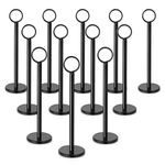 New Star Foodservice 27709 Ring-Clip Table Number Holder/Number Stand/Place Card Holder, 8-Inch, Set of 12, Black Finish