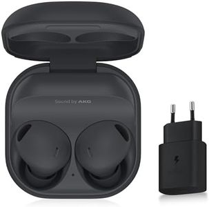 Bundle Samsung Galaxy Buds2 Pro écouteurs sans fil Anthracite + chargeur 25 W offert, design ergonomique, réduction active de bruit avancée, son immersif, suppression active de bruit
