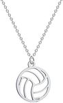 HUJUON Stainless Steel Hollow Volleyball Necklace,Cute Geometric Volleyball Sports Pendant Necklace,Football Clavicle Chain Necklace for Girl, Metal