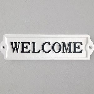 Cast Iron Decorative Welcome Sign - Decorative Welcome Plaque for Door, Entrance, Porch of Home, Office or Store