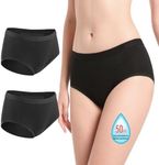 Incontinence Underwear for Women Washable Leak Proof Underwear for Women 50ml Regular Absorbent Womens Incontinence Underwear for Incontinence Postpartum Bladder Leak Protective Panties BL-2pcs-3XL