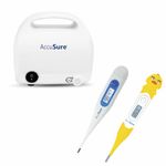 AccuSure Portable Nebulizer Machine For Adults & Kids - Compressor Motor With Mouth Piece & Separate Child/Adult Mask With (One MT-32 And One Duck Thermometer)