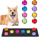 8 Color Dog Buttons for Communication Pet Training Set, Dog Talking Buttons with 30s Recordable and Reusable Sound for 24 Scenarios, Let Your Pet Learn to Speak and Training Games (Excluding Mat)