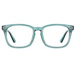 TIJN Blue Light Blocking Glasses for Women Men Clear Frame Square Nerd Eyeglasses Anti Blue Ray Computer Screen Glasses (SeaGreen)