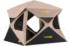 FanttikOutdoor Alpha C4 Ultra Camping Tent 4 Person Pop Up Instant Cabin Setup in 60 Seconds Portable Hub Tent with Rainfly & Windproof for Outdoor Camping & Overlanding, Khaki