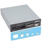 Akasa Internal Media Card Reader | 6-port Media Card Reader | MicroSD | M2 | CF | SDHC | USB-A 2.0 | 3.5” PC bay | AK-ICR-07