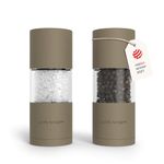 LARS NYSØM Salt and Pepper Grinder Set, Manual Salt and Pepper Mills with Adjustable Ceramic Grinder, Design Spice Shaker Set (Taupe Brown)