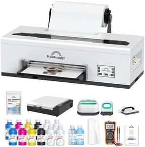 RAINBOWDGT R1390 DTF Printer, A3 T-Shirt Printing Machine with Oven and Heat Press Bundle, 13" DTF Apparel Printer, Direct to Film Heat Transfer, Suitable for Cotton, Denim, Canvas