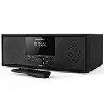 Bluetooth DAB+ Radio & CD Player | Mains Powered 60 Watt Stereo Hifi System for Home | Inbuilt Speakers, LED Display | Dual Alarm, 20 Presets & FM | USB, MP3, AUX | Remote Control | OAKCASTLE DAB500