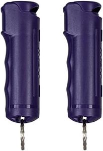 Police Magnum Keychain Pepper Spray Flip Top Safety- Maximum Heat Strength OC with Dye- Tactical Women & Men's Self Defense - Made in The USA - 2 Pack Purple FT