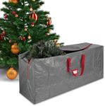 Heavy Duty Christmas Tree Bag, Artificial Christmas Tree Storage Bag, Fits Up to 9 ft Disassembled Trees, Extra Large Waterproof Xmas Tree Bag with Dual Zipper, Reinforced Handles (Grey, 165*76*38cm)