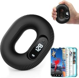 LVPIMAN Smart Grip Strength Trainer with LED Display & Interactive App Game, Hand Grip Strengthener for Men Women, Adjustable 40lb Resistance Hand Exerciser for Forearm Finger, Stress Relief & Fitness Gadget, Black
