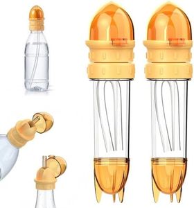 YTXOX Water Bottle Spout Conversion Cap with Straw, Spill Proof Water Bottle Twist Cover Cap, Adapter for Plastic Bottles, Reusable Liquid Caps Straw Lid, Universal Soda Can Lids Spouts (Orange)