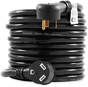 Camco 25-Ft 30 Amp RV Extension Cord - Rated for 125V / 3,750W - Features Heavy Duty 10-Gauge Copper Wire for Superior Conductivity & Coated w/Heat-Resilient PVC (55193)
