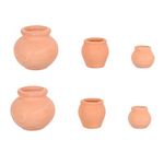 Generic 6Pcs Tiny Nursery Terra Cotta Pots Dollhouse Miniature Ceramic Flower Pots for Fairy Garden DIY Tiny Clay Pots Terracotta Succulent Pots Decorative Flowerpot Adornment