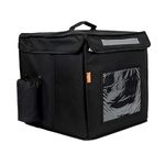 SSBC Water Stain Repellent Food Pizza Courier Delivery Bag 48litres 16X16X16 inches (Large, Black)