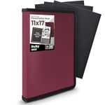 Dunwell Art Portfolio 11x17 Folder - (Ruby, 1 Pack), Large Portfolio Folder for Artwork, Art Folder has 24 Pockets, Display 48 Pages, Artwork Storage, Portfolio Presentation Book with Clear Sleeves