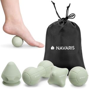 Navaris Massage Balls Set - 4-in-1 Set with Lacrosse Ball, Peanut Ball, Spiky Ball and Suction Trigger Point Ball - Portable Massage Ball Set with Carry Bag